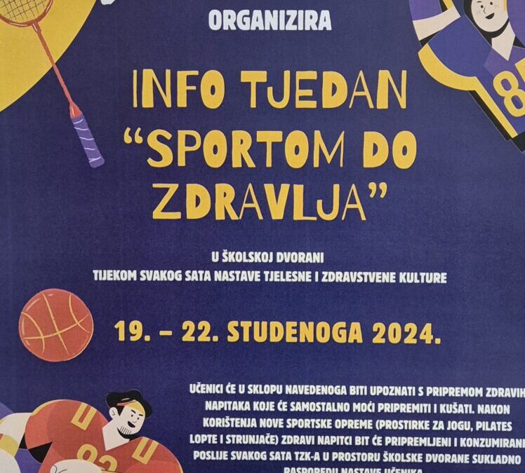 Najava  Info tjedna projekta ”Sportom do zdravlja”