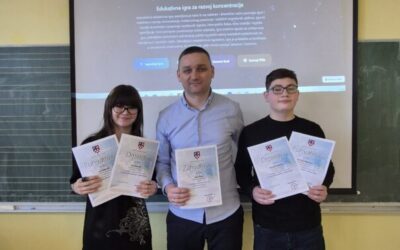 Prvo mjesto u kategoriji Razvoj softvera-Županijsko natjecanje iz informatike